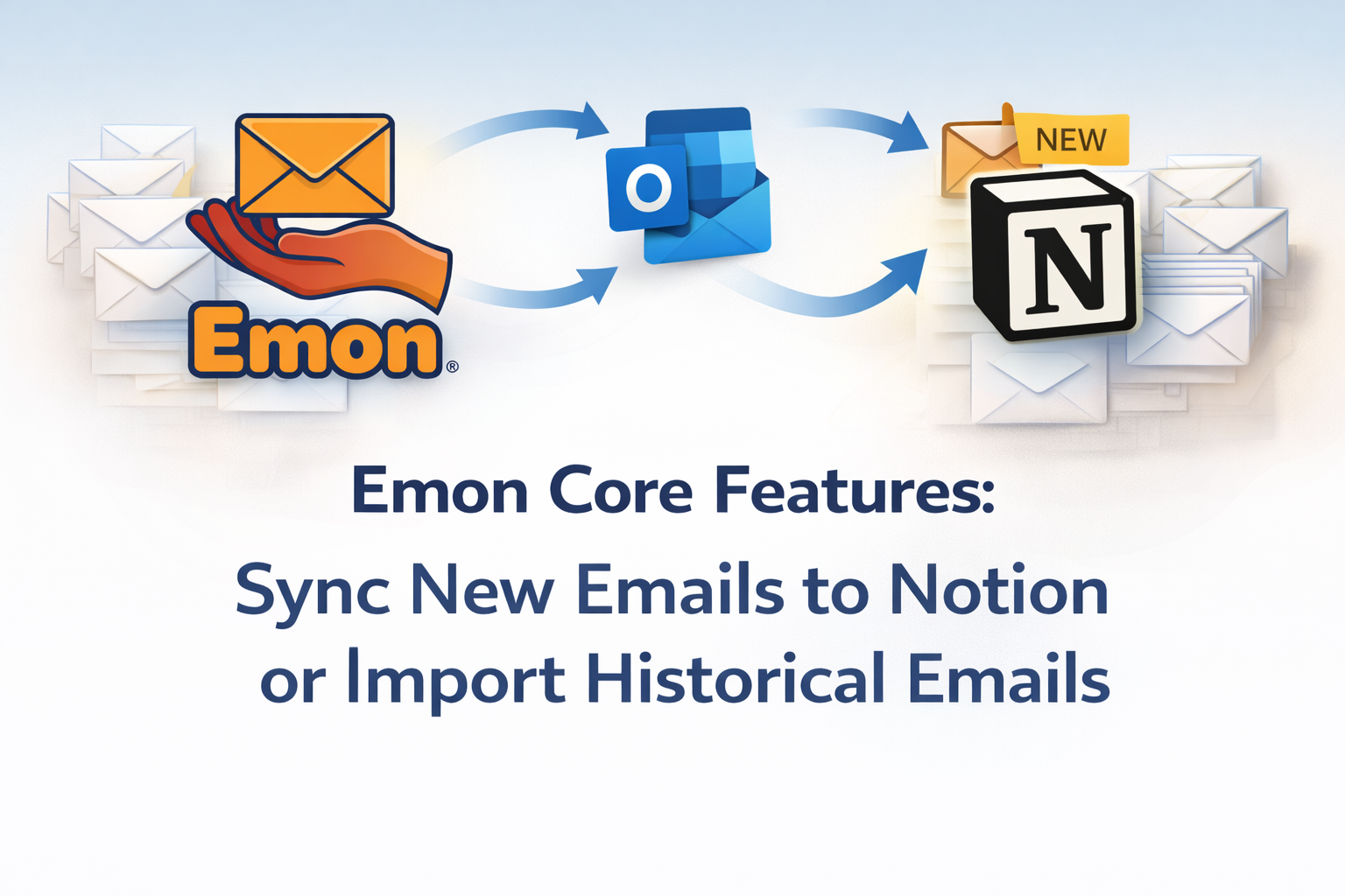 Emon Core Features: Sync New Emails to Notion or Import Historical Emails